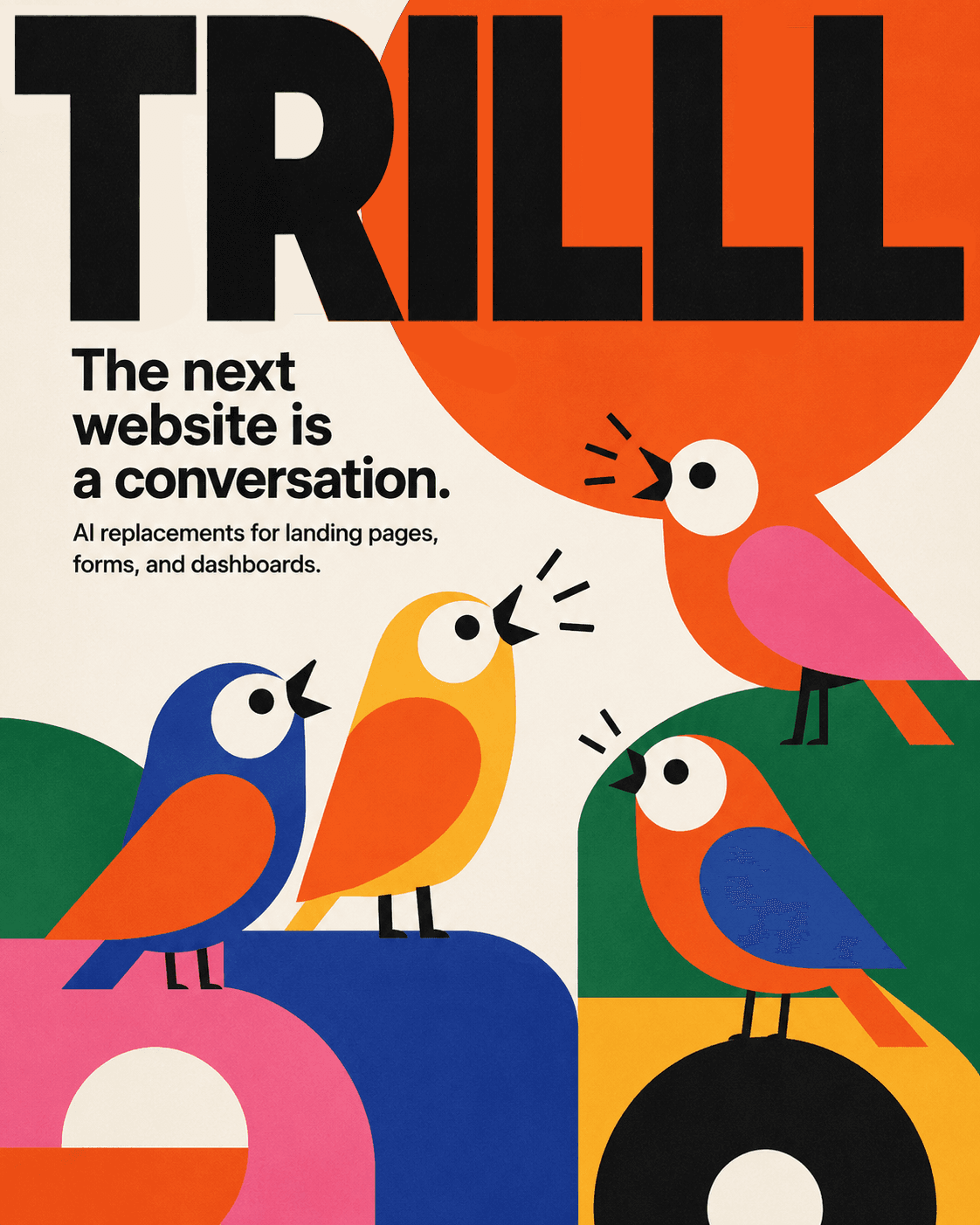 Trilll poster showing the next website is a conversation.